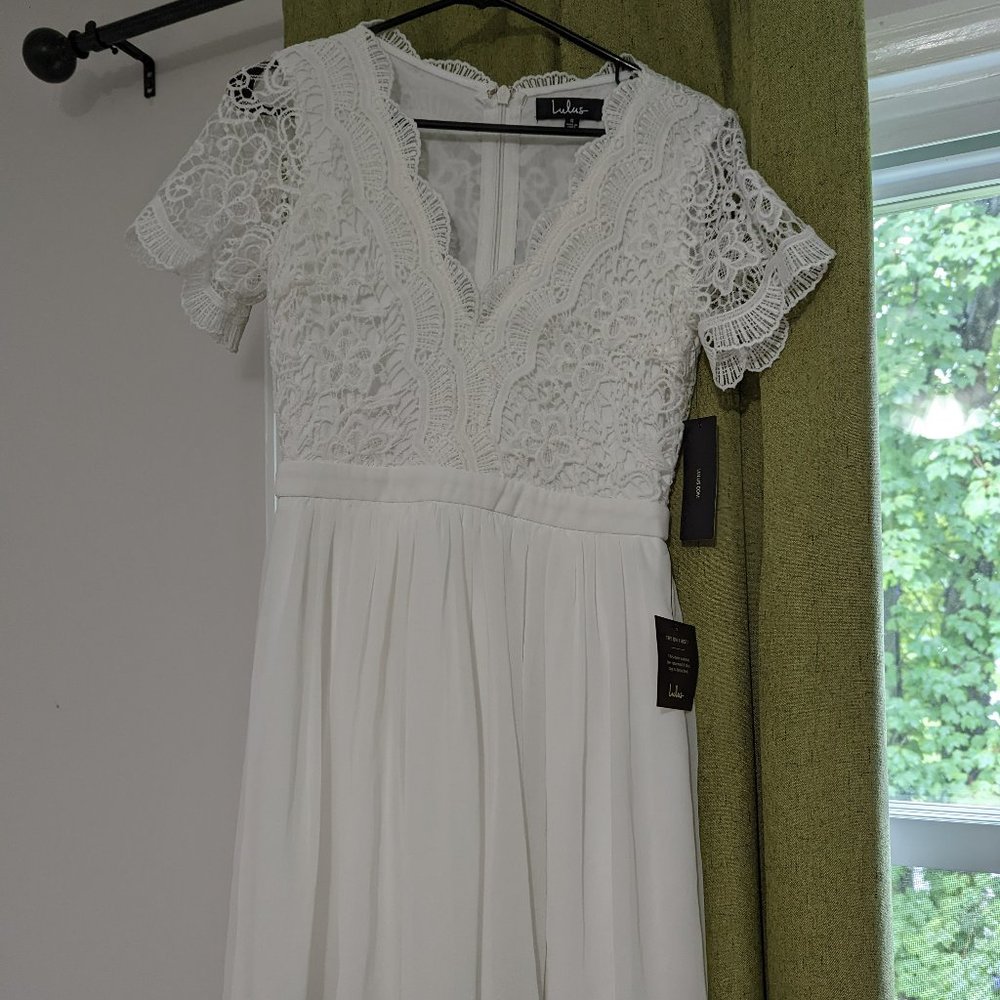 Angel in Disguise White Lace Skater Dress